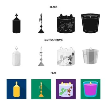 Isolated object of relaxation and flame logo. Set of relaxation and wax stock イラスト素材