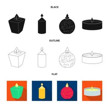 Isolated object of relaxation and flame logo. Set of relaxation and wax stock 스톡 일러스트