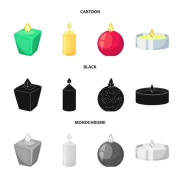 Isolated object of relaxation and flame symbol. Set of relaxation and wax stock Illustrazione stock