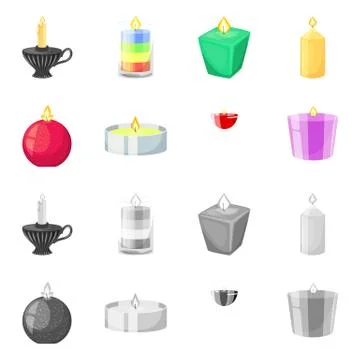 Isolated object of relaxation and flame logo. Set of relaxation and wax vector Illustrazione stock