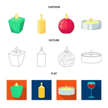 Isolated object of relaxation and flame symbol. Collection of relaxation and wax 스톡 일러스트