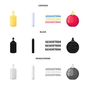 Isolated object of relaxation and flame sign. Set of relaxation and wax vector Stock Illustration