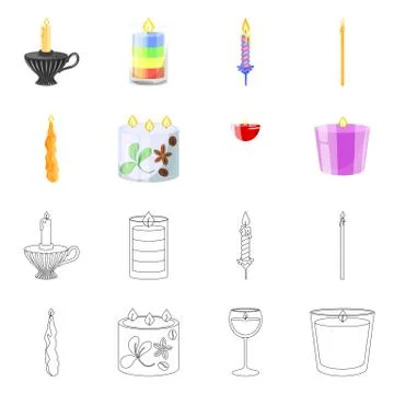 Isolated object of relaxation and flame logo. Collection of relaxation and wax Stock Illustration