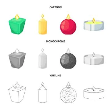 Isolated object of relaxation and flame icon. Set of relaxation and wax stock 스톡 일러스트