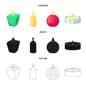 Isolated object of relaxation and flame logo. Set of relaxation and wax vector イラスト素材