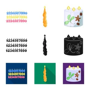 Isolated object of relaxation and flame sign. Set of relaxation and wax vector イラスト素材