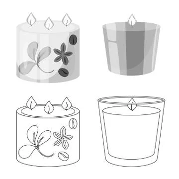 Isolated object of relaxation and flame symbol. Set of relaxation and wax vector Stock Illustration