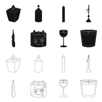 Isolated object of relaxation and flame symbol. Set of relaxation and wax vector Illustrazione stock