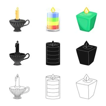 Isolated object of relaxation and flame logo. Set of relaxation and wax vector イラスト素材