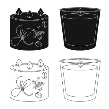 Isolated object of relaxation and flame icon. Set of relaxation and wax vector Illustrazione stock