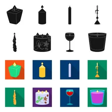 Isolated object of relaxation and flame icon. Set of relaxation and wax stock Illustrazione stock