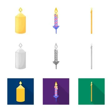 Isolated object of relaxation and flame sign. Collection of relaxation and wax イラスト素材