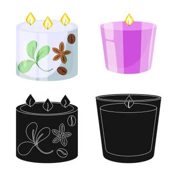 Isolated object of relaxation and flame logo. Collection of relaxation and wax 스톡 일러스트