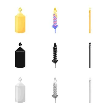 Isolated object of relaxation and flame icon. Collection of relaxation and wax イラスト素材
