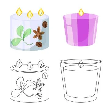 Isolated object of relaxation and flame logo. Set of relaxation and wax vector 스톡 일러스트
