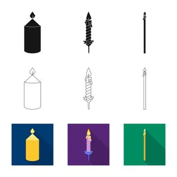 Isolated object of relaxation and flame icon. Set of relaxation and wax vector 스톡 일러스트