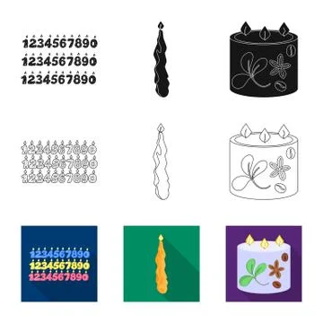 Isolated object of relaxation and flame symbol. Collection of relaxation and wax 스톡 일러스트