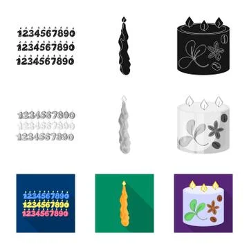 Isolated object of relaxation and flame logo. Set of relaxation and wax stock Stock Illustration