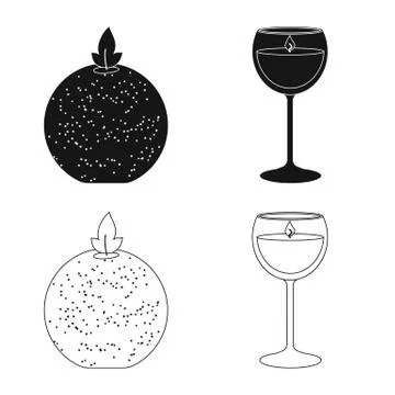 Isolated object of relaxation and flame logo. Collection of relaxation and wax 스톡 일러스트