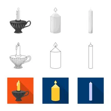 Isolated object of relaxation and flame logo. Collection of relaxation and wax Stock Illustration