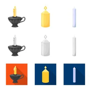 Isolated object of relaxation and flame icon. Collection of relaxation and wax 스톡 일러스트