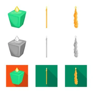 Isolated object of relaxation and flame icon. Set of relaxation and wax vector Illustrazione stock