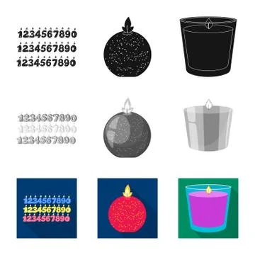 Isolated object of relaxation and flame logo. Collection of relaxation and wax 스톡 일러스트