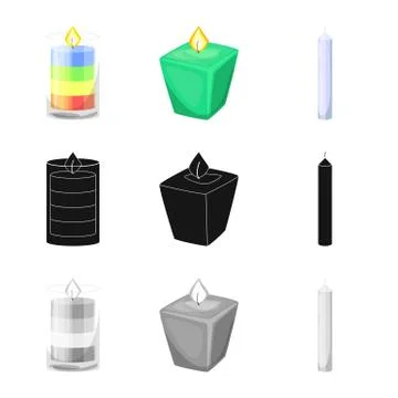 Isolated object of relaxation and flame icon. Set of relaxation and wax vector イラスト素材
