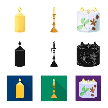 Isolated object of relaxation and flame icon. Collection of relaxation and wax 스톡 일러스트