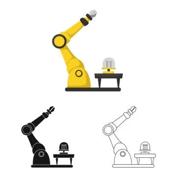 Isolated object of robot and factory symbol. Set of robot and space vector icon Stock Illustration