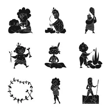 Isolated object of sapiens and development logo. Collection of sapiens and age イラスト素材