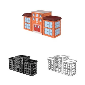Isolated object of school and university sign. Collection of school and building Ilustración de archivo