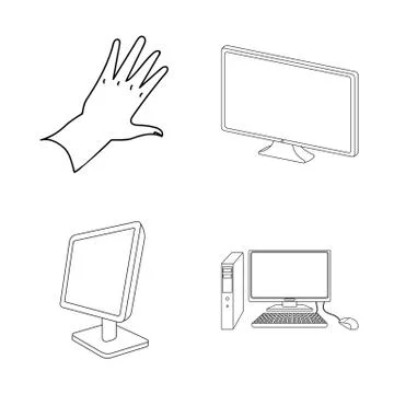 Isolated object of screen and computer sign. Collection of screen and mockup Stock Illustration