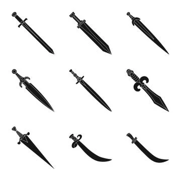 Isolated object of sharp and blade sign. Collection of sharp and dagger stock イラスト素材