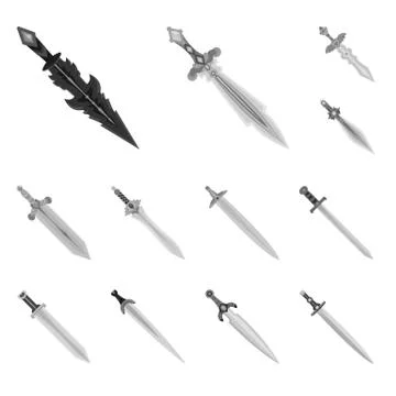 Isolated object of sharp and blade sign. Set of sharp and dagger stock symbol イラスト素材