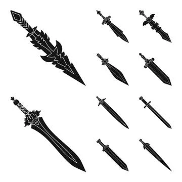 Isolated object of sharp and blade sign. Collection of sharp and dagger stock Illustrazione stock