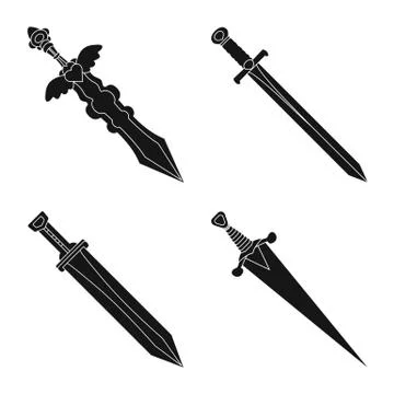 Isolated object of sharp and blade icon. Set of sharp and dagger stock vector Illustrazione stock