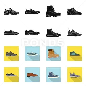 Isolated object of shoe and footwear icon. Collection of shoe and foot stock Stock Illustration