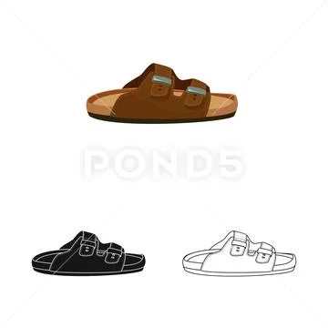 Isolated object of shoe and footwear symbol. Set of shoe and foot vector icon Stock Illustration