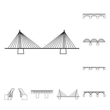 Isolated object of sight and connection logo. Set of sight and construct vector Stock Illustration