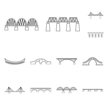 Isolated object of sight and connection logo. Set of sight and construct stock Illustrazione stock