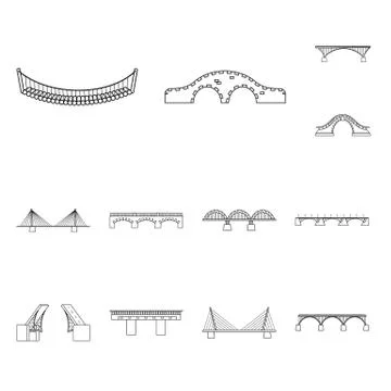 Isolated object of sight and connection icon. Set of sight and construct stock Illustrazione stock
