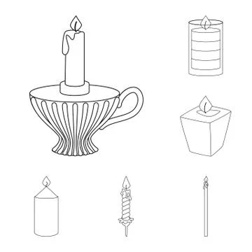 Isolated object of source and ceremony sign. Collection of source and fire stock Stock Illustration