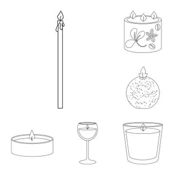 Isolated object of source and ceremony logo. Collection of source and fire stock Illustration