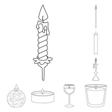 Isolated object of source and ceremony icon. Collection of source and fire stock Stock Illustration