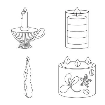 Isolated object of source and ceremony logo. Collection of source and fire 스톡 일러스트