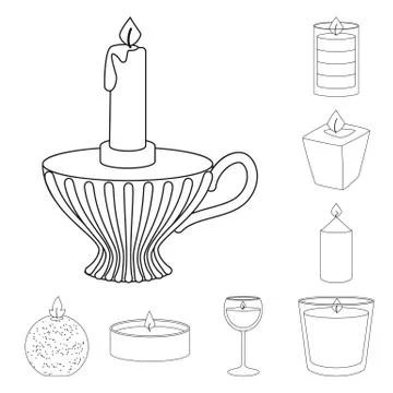 Isolated object of source and ceremony symbol. Set of source and fire stock Stock Illustration