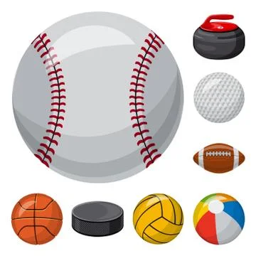 Isolated object of sport and ball icon. Set of sport and athletic vector icon Stock Illustration