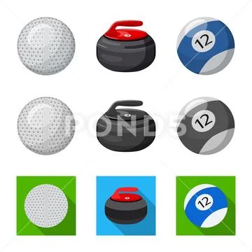 Isolated object of sport and ball symbol. Set of sport and athletic stock vector Stock Illustration