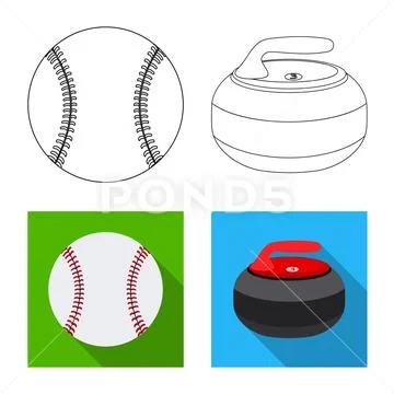 Isolated object of sport and ball sign. Collection of sport and athletic vector Stock Illustration